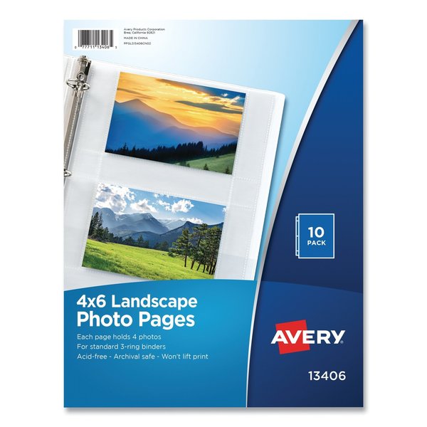 Avery Dennison Page for Photo Album, 4X6, Horz, PK10 13406